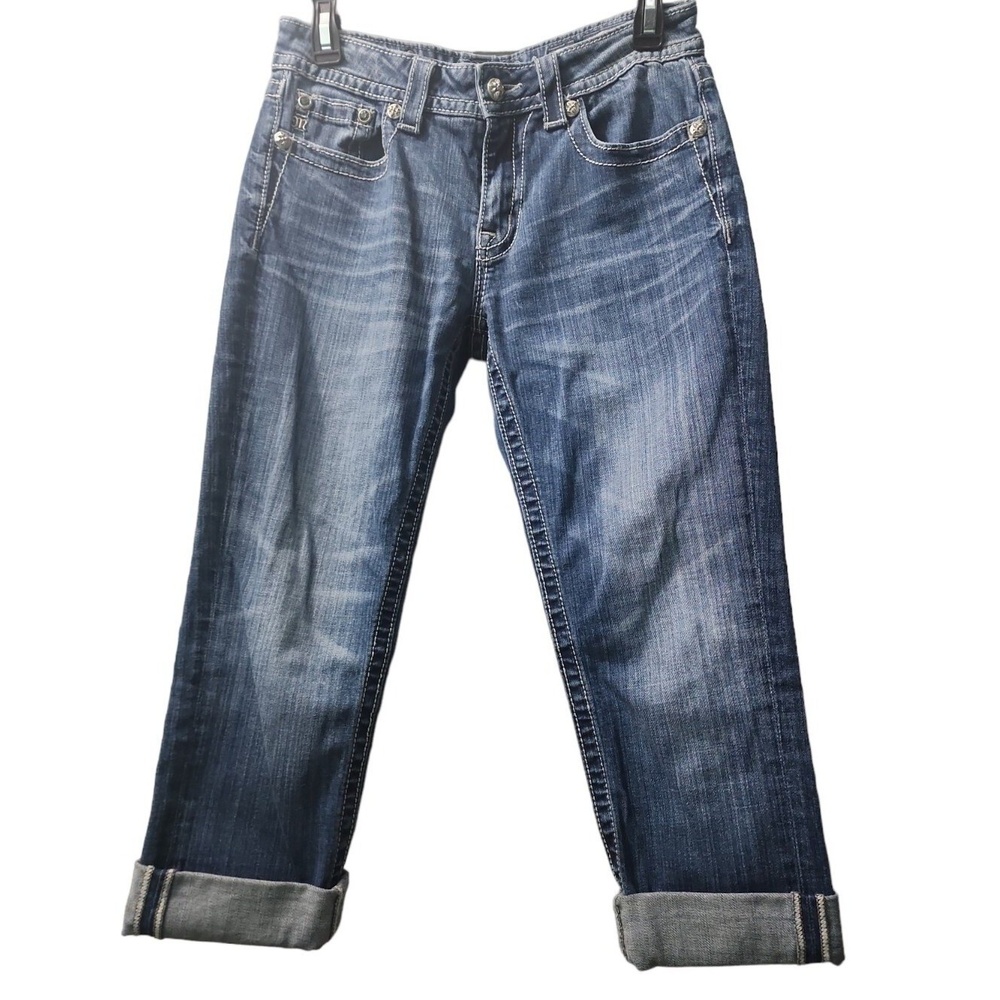 Miss Me Jeans Boyfriend Capri Womens 25 Studed Edgy